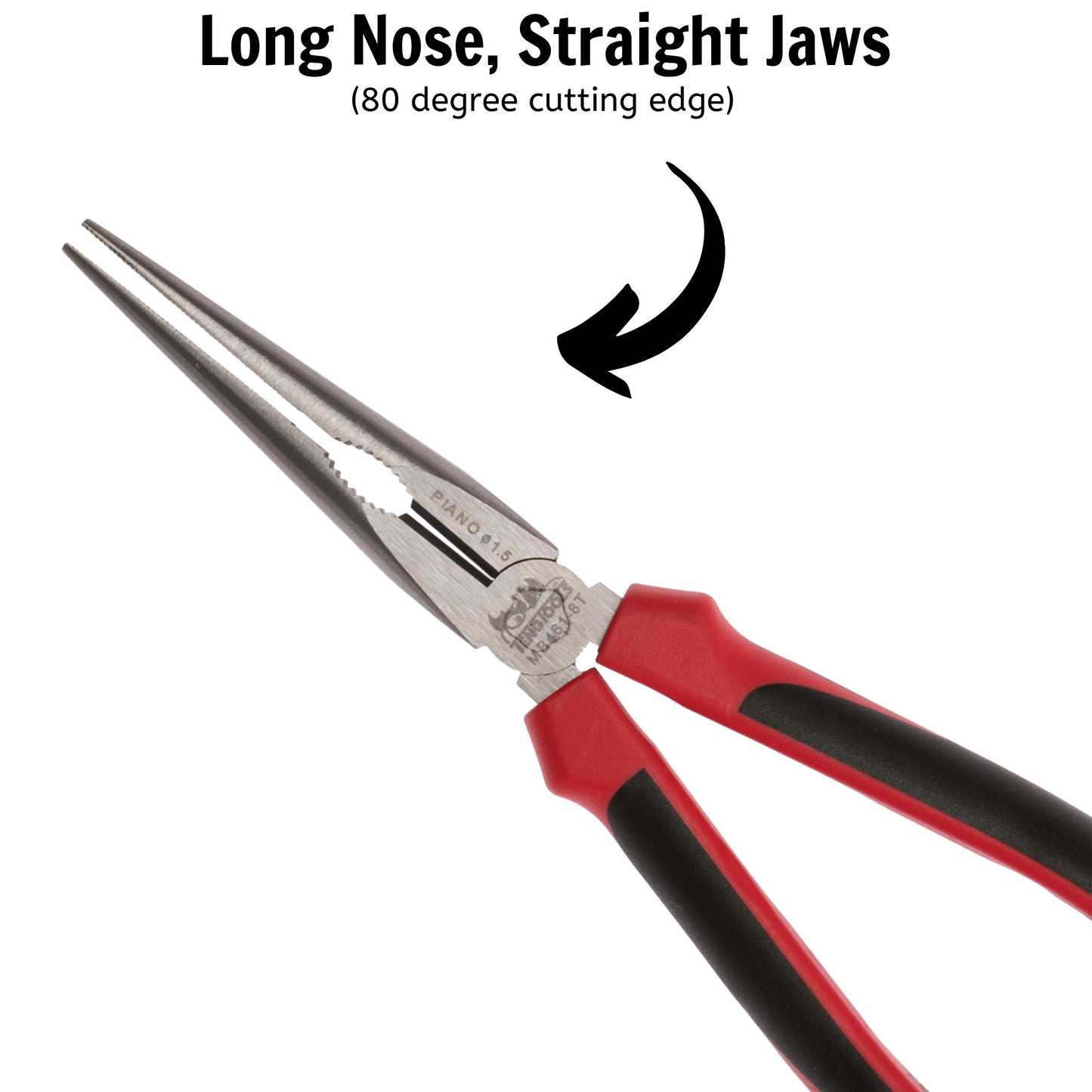 Teng Tools Long Nose Pliers With TPR Grip Handles