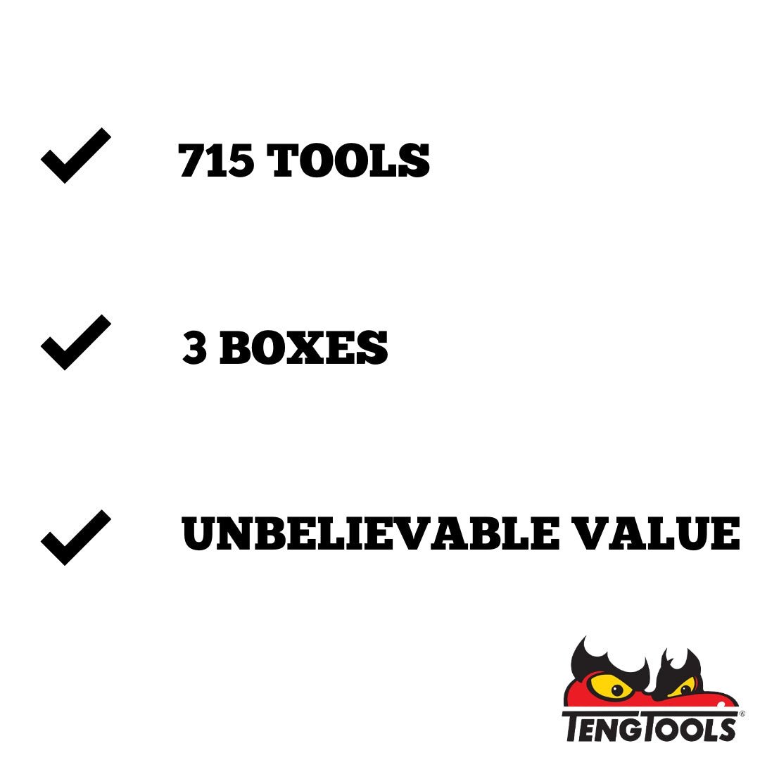 Teng Tools 715 Piece Mega Master Mixed Hand Tool Kit - TCMM715N