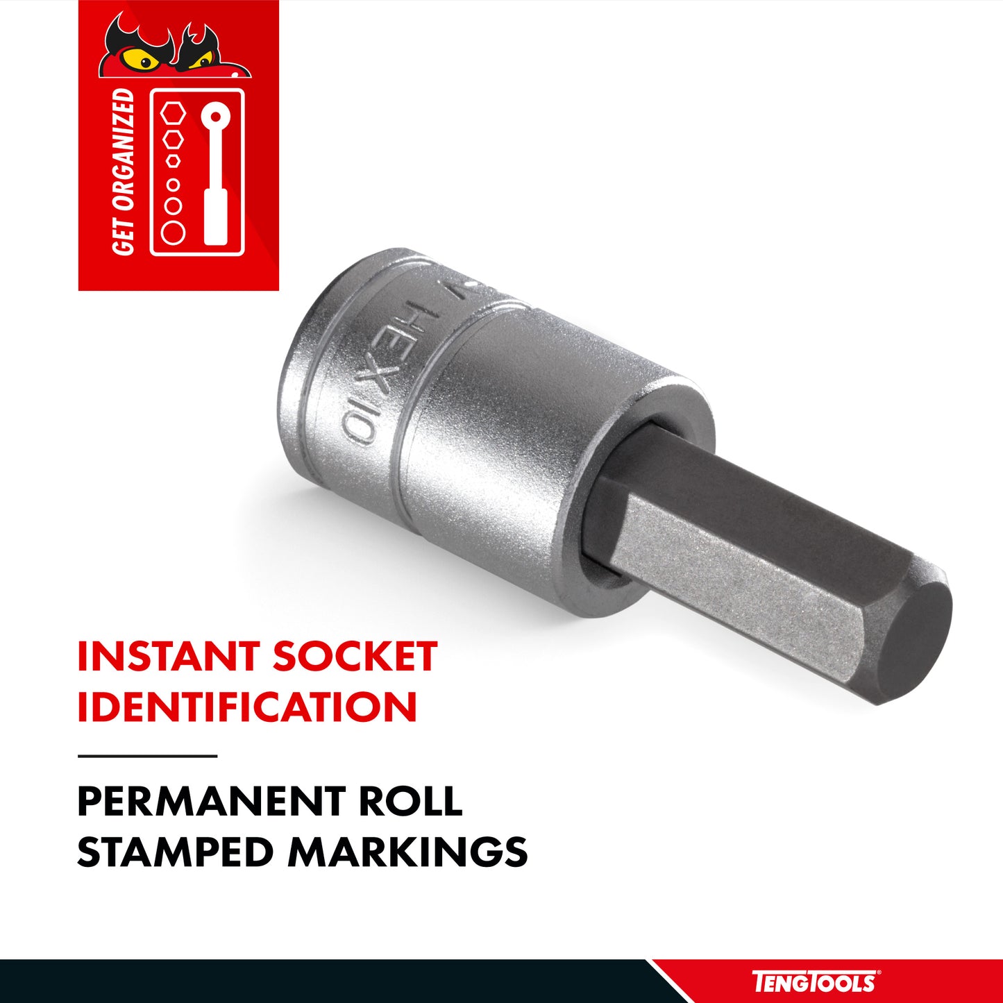 Teng Tools SAE 3/8 Inch Drive Hex Chrome Vanadium Sockets