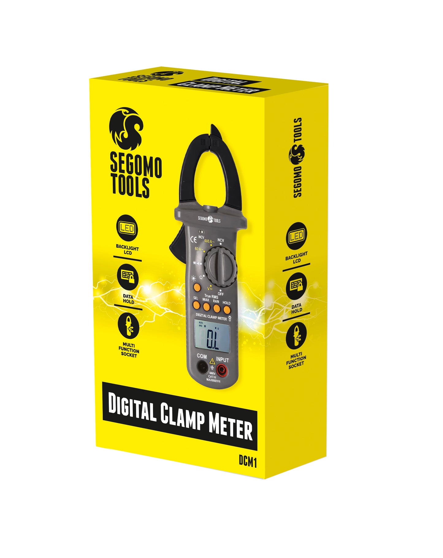 Segomo Tools TRMS 6000 Count AC Voltage & Current, Resistance, Continuity & Diode Auto Ranging Digital Clamp Meter - DCM1