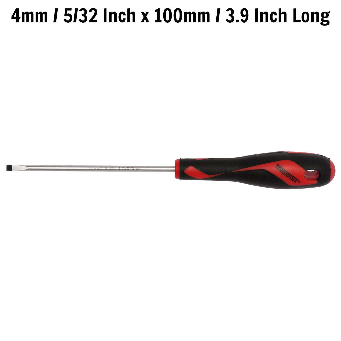 Teng Tools 4mm / 5/32 Inch x 100mm / 3.9 Inch Long Flat Type Slotted Head Screwdriver - MD917N