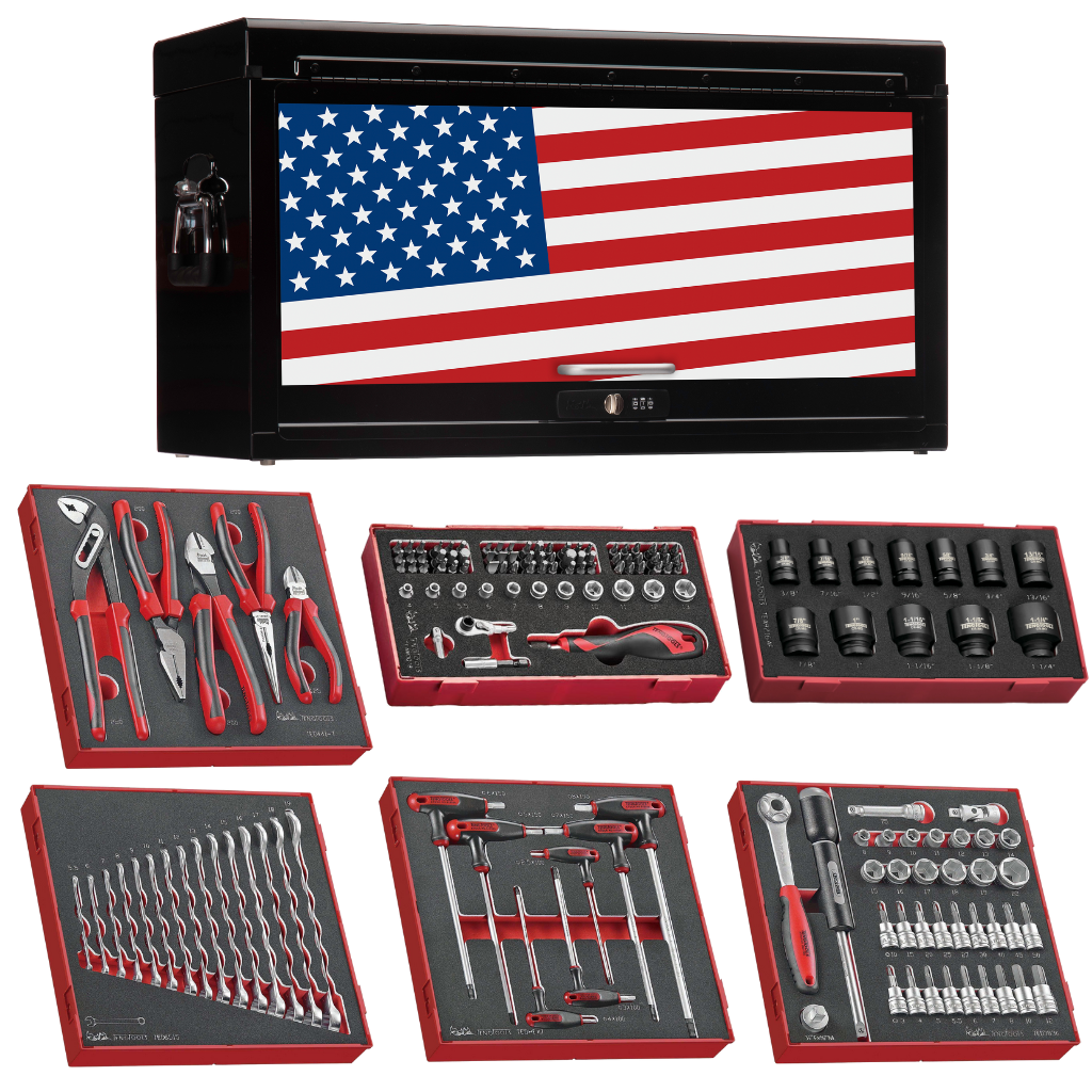 Teng Tools 246 Piece Complete Mixed Service Tool Kit With Black USA Tool Box  - TC806NBK-USA4