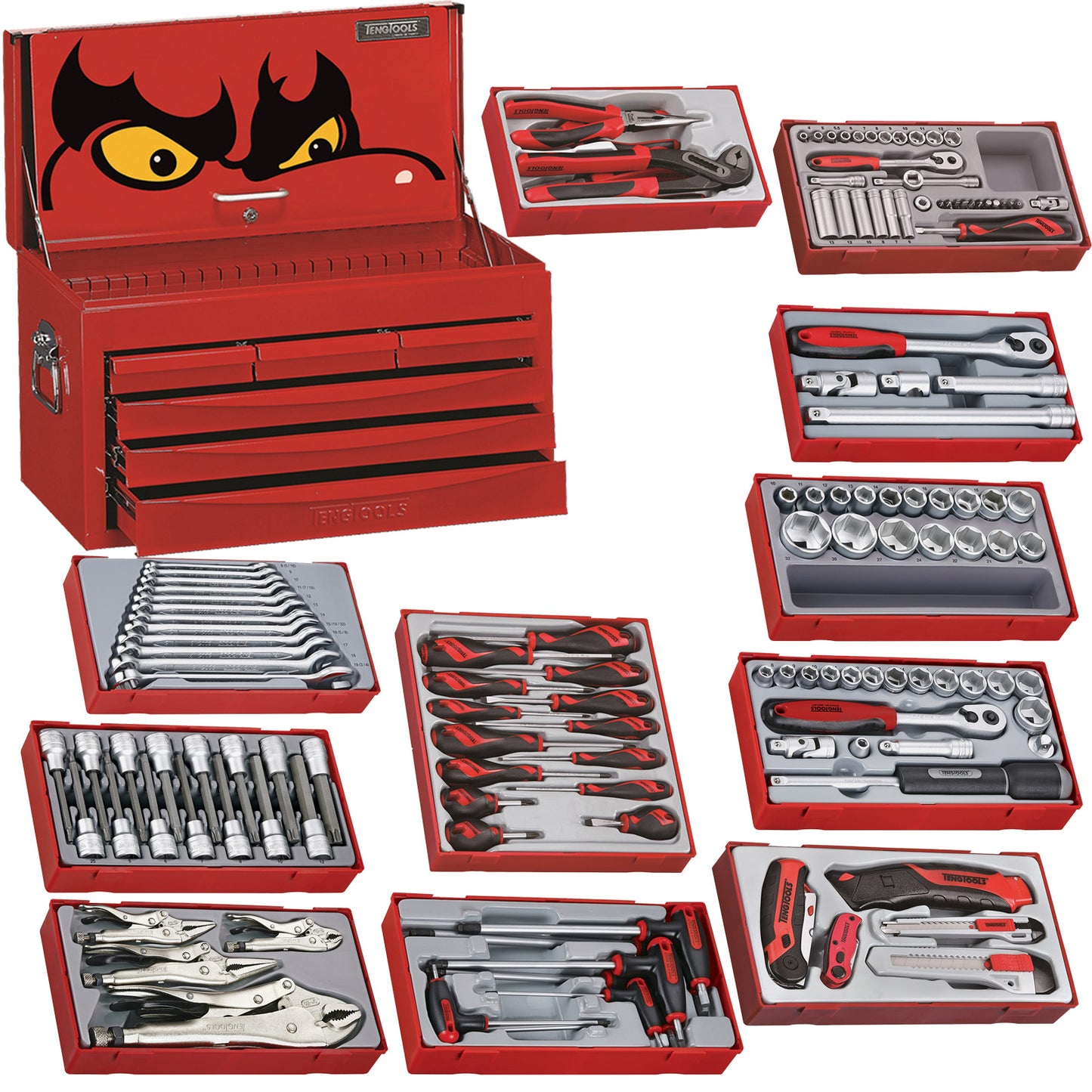 Teng Tools Kit complet d'outils de service mixte de 173 pièces avec boîte à outils gratuite - TC806SV-KIT3 