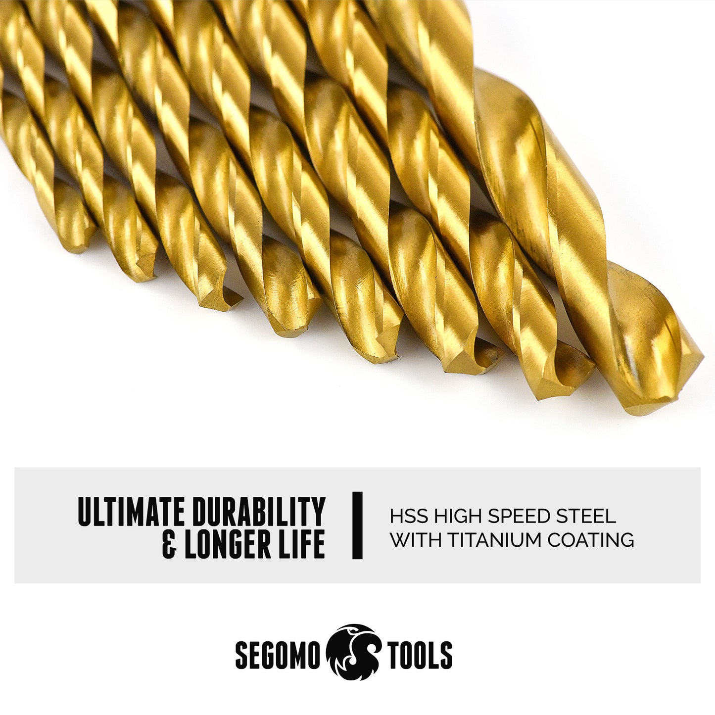 Segomo Tools 230 Piece 135 Degree High Speed HSS Titanium Coated Twist/Spiral Drill Bit Set  - DB230