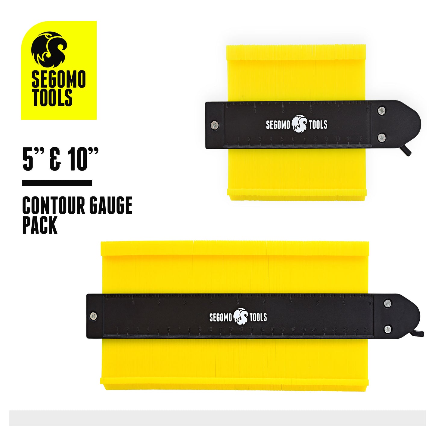 Segomo Tools 2 Piece 5 Inch & 10 Inch Contour Profile Locking Gauge & Shape Duplicator Pack - CG2P