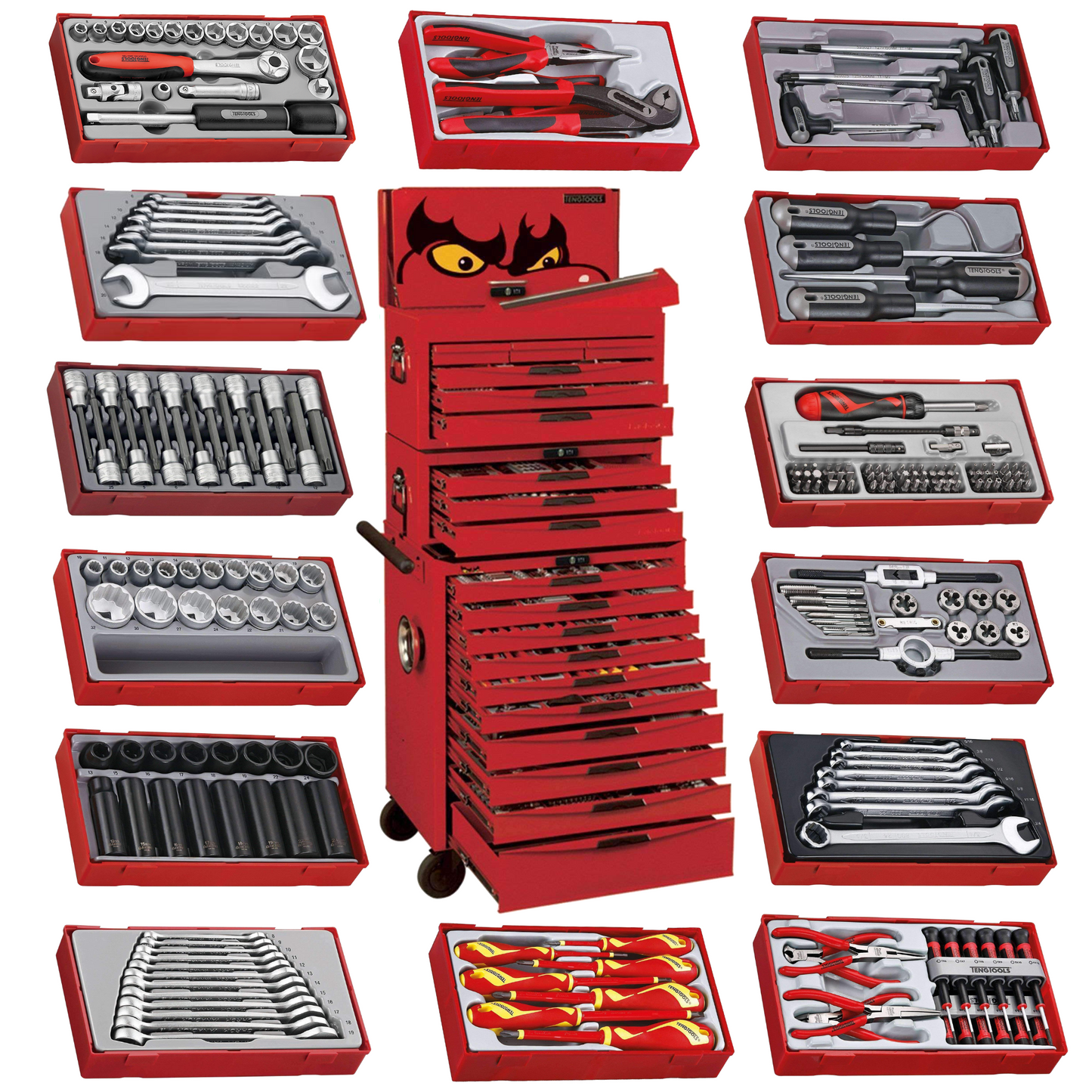 Teng Tools Kit d'outils à main mixtes Mega Master 1001 pièces - TCMM1001N