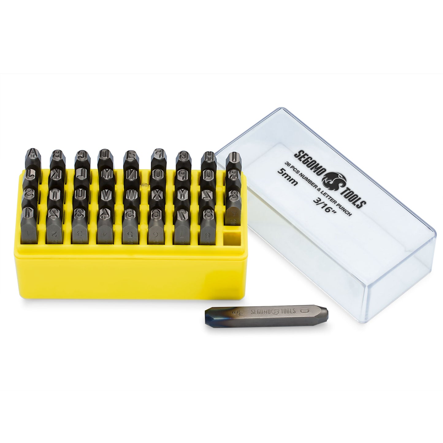 Segomo Tools  Professional Letter & Number Punch Stamp Sets For Leather, Wood, Copper, Brass, Aluminum, Mild Steel