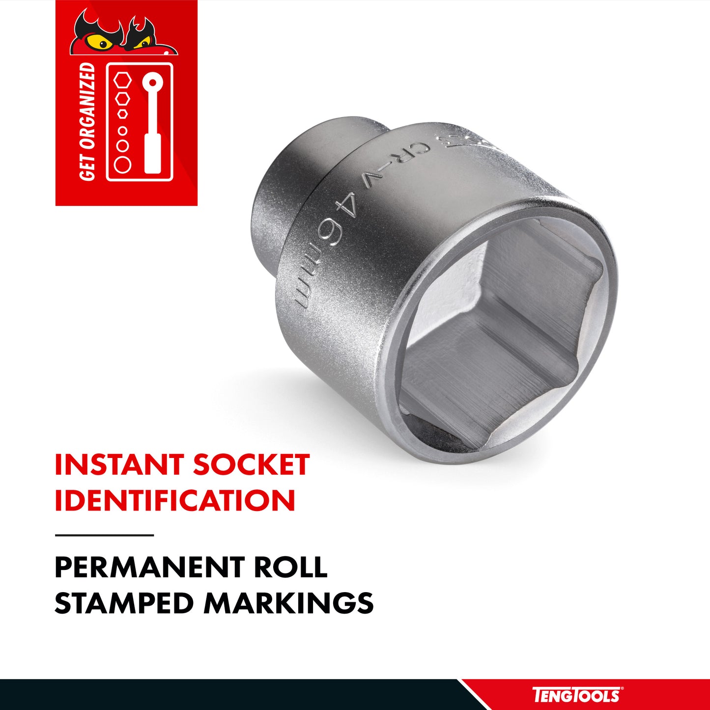 Teng Tools 3/4 Inch Drive 6 Point Metric Shallow Chrome Vanadium Sockets