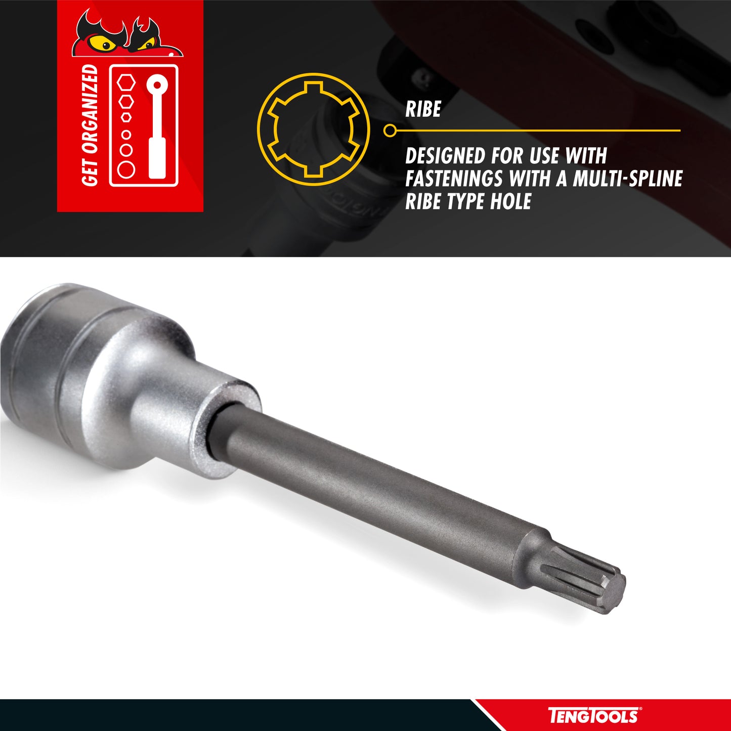 Teng Tools 1/2 Inch Drive Ribe Multi Spline Chrome Vanadium Sockets