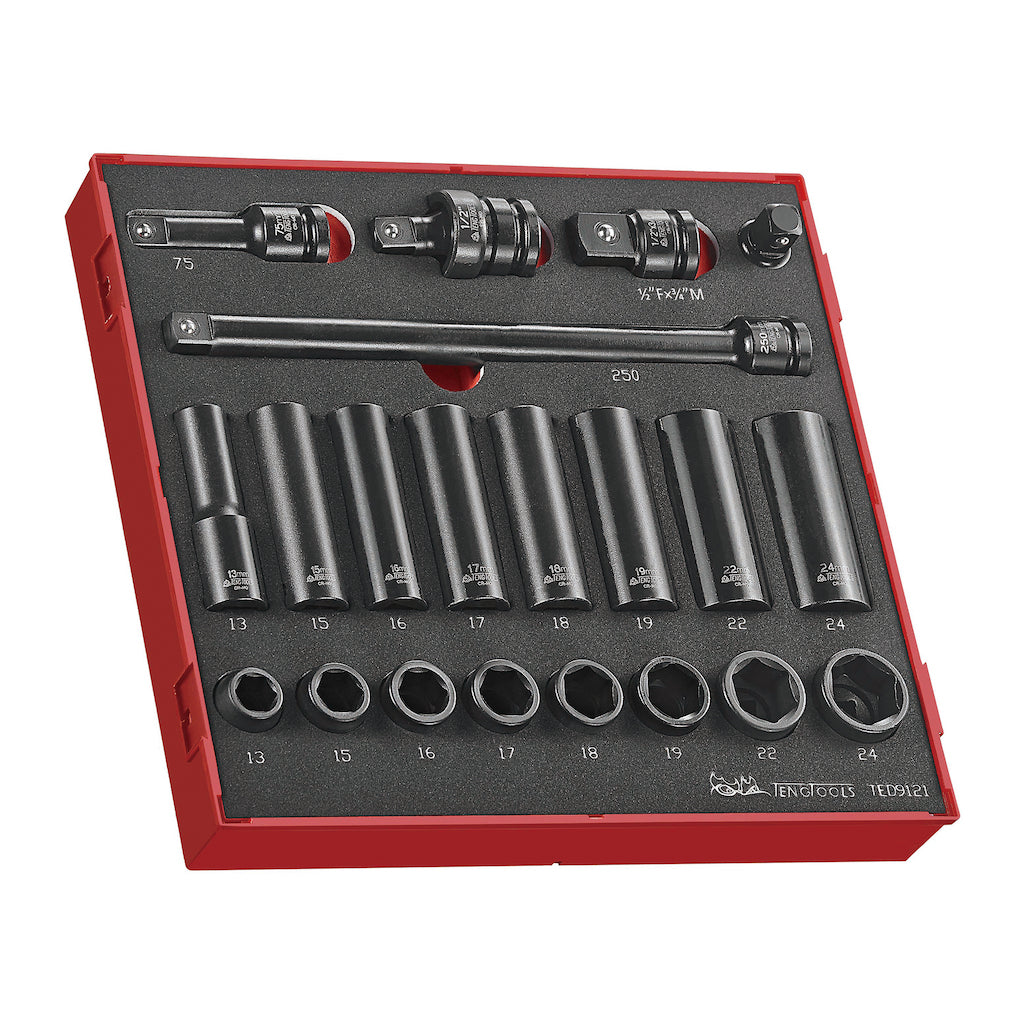 Teng Tools 166 Piece Impact Socket, Torque & Bit Foam Kit - TC-6T-19