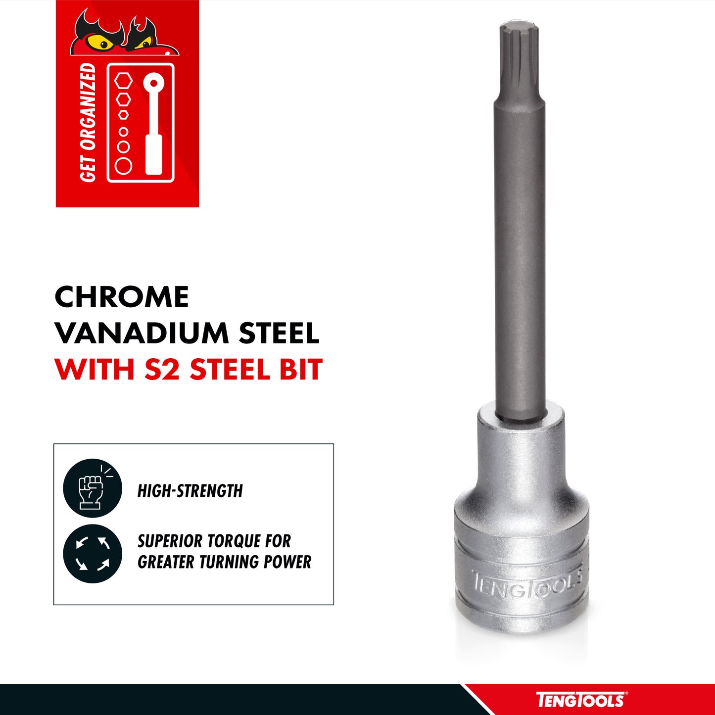 Teng Tools 1/2 Inch Drive Ribe Multi Spline Chrome Vanadium Sockets