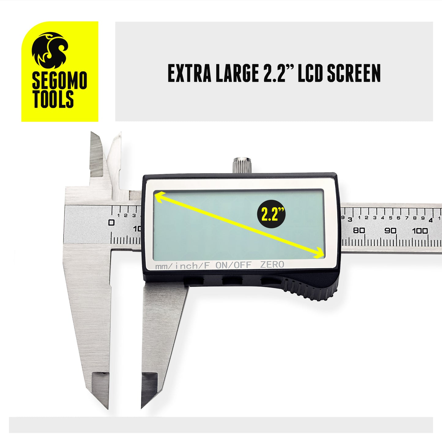 Segomo Tools 6 & 8 Inch Pro Range Electronic Digital Calipers: Inch, Fractions, Millimeter Conversion