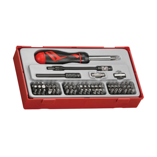 Teng Tools TTMD74 Lot de 74 embouts à cliquet à entraînement 1/4" avec rallonge et adaptateur