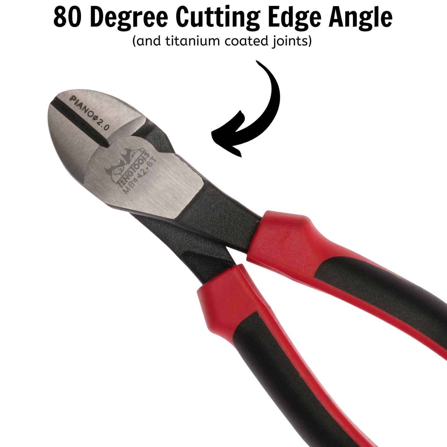 Teng Tools 6 Inch Heavy Duty Precision Side Cutting Pliers With TPR Grip Handles - MB442-6T