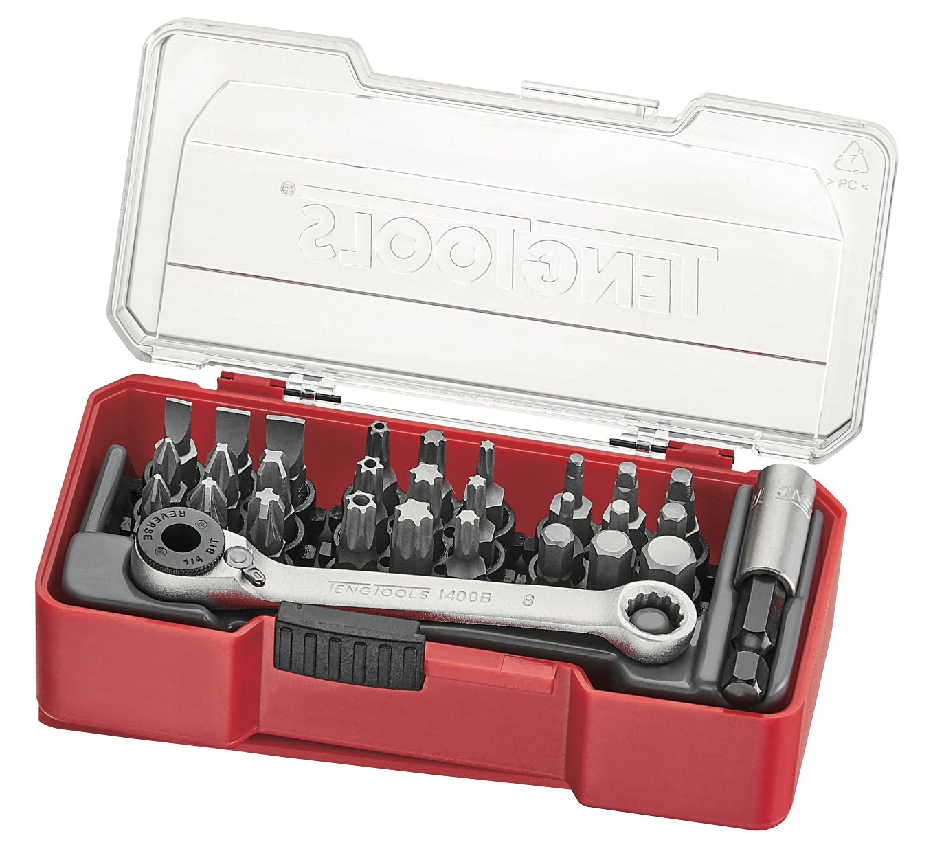 Teng Tools 29 Piece 1/4 Inch Hex Assorted Screwdriver Bits and Accessories Set - TJ1429