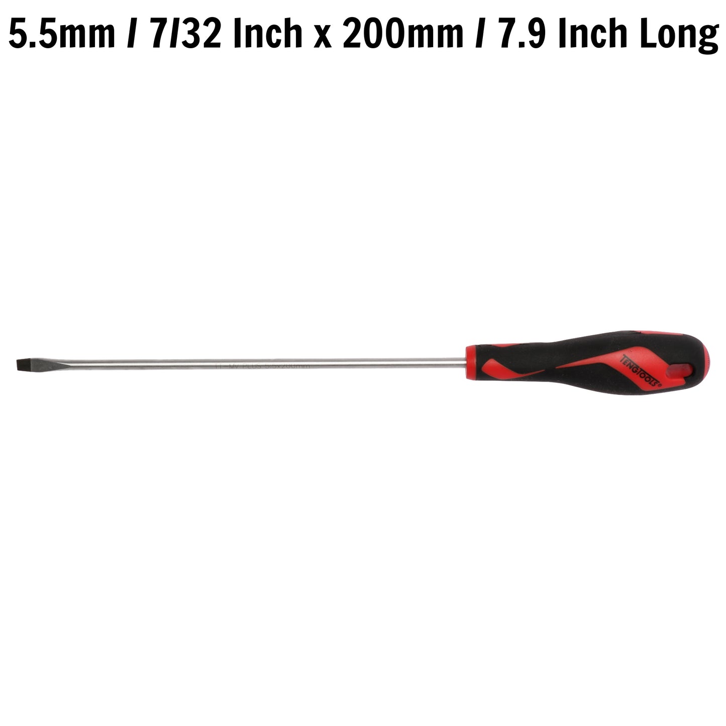 Teng Tools 5.5mm / 7/32 Inch x 200mm / 7.9 Inch Long Flat Type Slotted Head Screwdriver - MD923N1