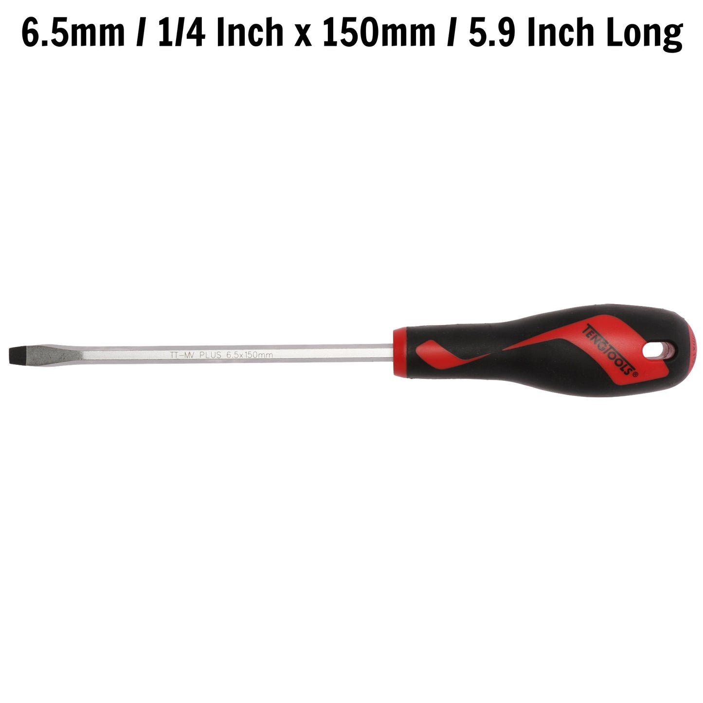 Teng Tools 6.5mm / 1/4 Inch x 150mm / 5.9 Inch Long Flat Type Slotted Head Screwdriver - MD932N1