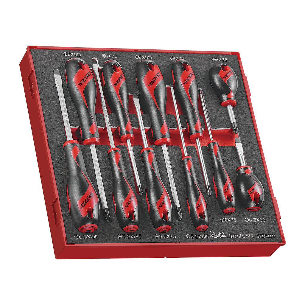 Teng Tools 116 Piece 1/2 Inch Drive Socket, Screwdriver & Bit Foam Kit - TC-6T-3