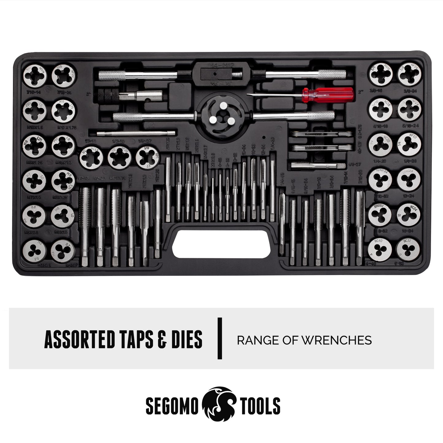 Segomo Tools Metric & SAE Tap And Die Threading Tool Sets With Storage Case