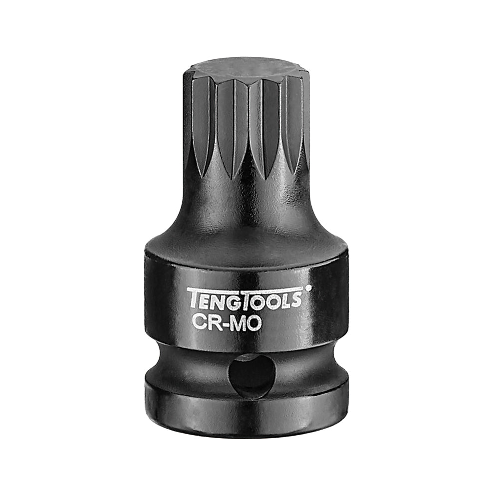 Teng Tools XZN Triple Square 1/2 Inch Drive 1.7 Inch Long Chrome Molybdenum Spline Impact Bit Sockets