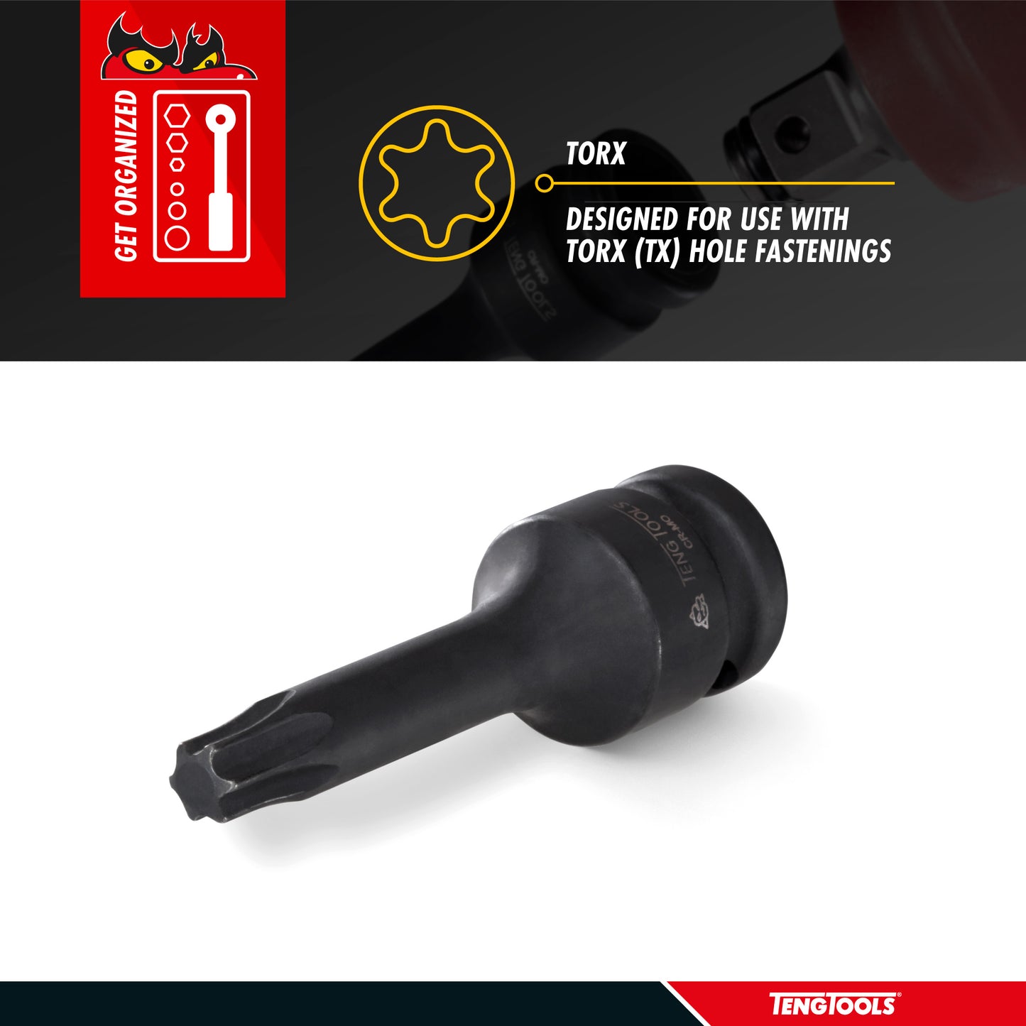 Teng Tools 1/2 Inch Drive Metric Torx TX Chrome Molybdenum Impact Sockets