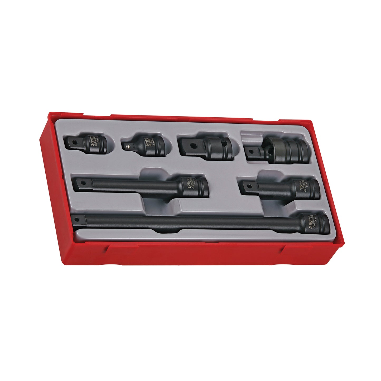 Teng Tools TT9207 Adaptateur d'entraînement 1/2", ensemble d'accessoires d'extension et de douille à choc 7 pièces