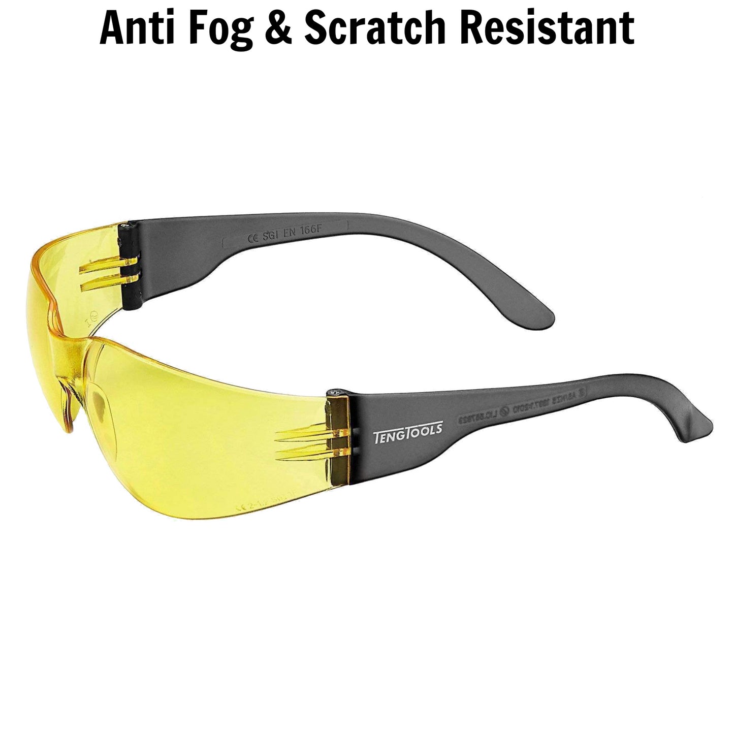 Teng Tools Anti Fog, Scratch Resistant Safety Glasses With Yellow Lenses & Side Protection - SG960Y