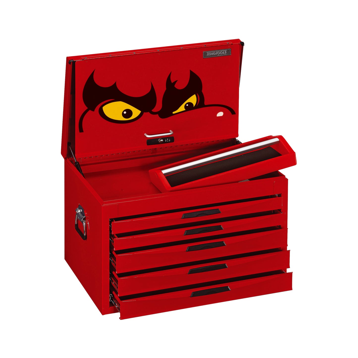 Teng Tools 5 Drawer Professional Steel Lockable Red N Series Deep Top Box - TC805NFX