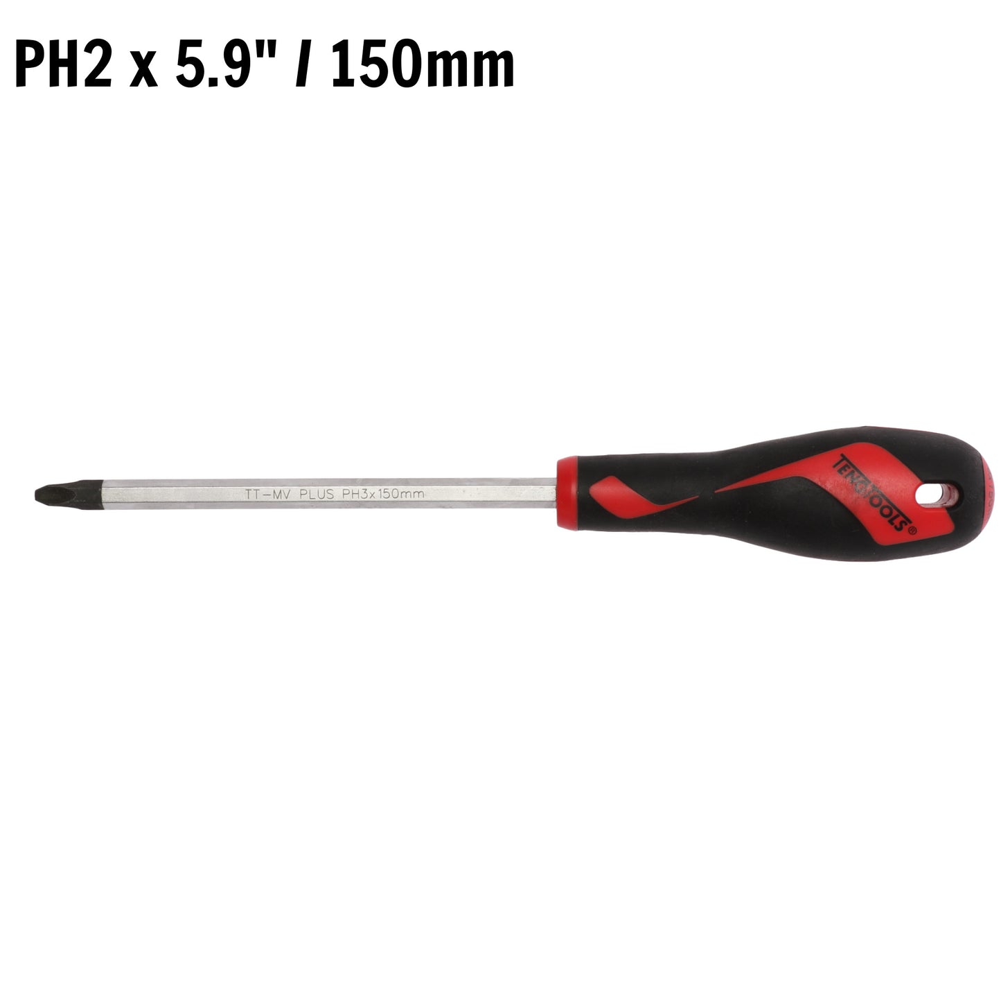 Teng Tools PH3 x 5.9 Inch/150mm Head Phillips Screwdriver + Ergonomic, Comfortable Handle - MD953N