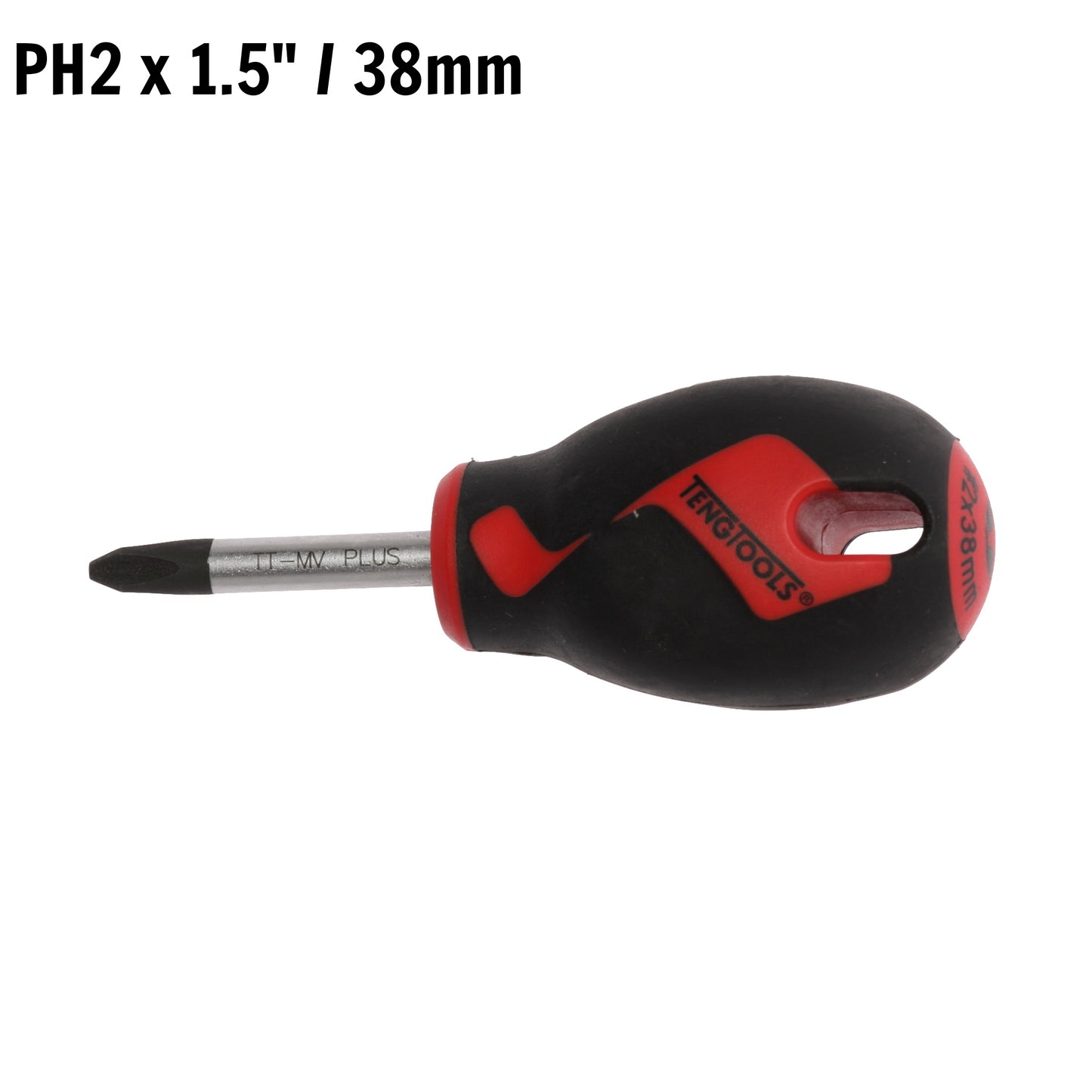 Teng Tools PH2 x 1.5 Inch / 38mm Head Phillips Screwdriver + Ergonomic, Comfortable Handle - MD948N