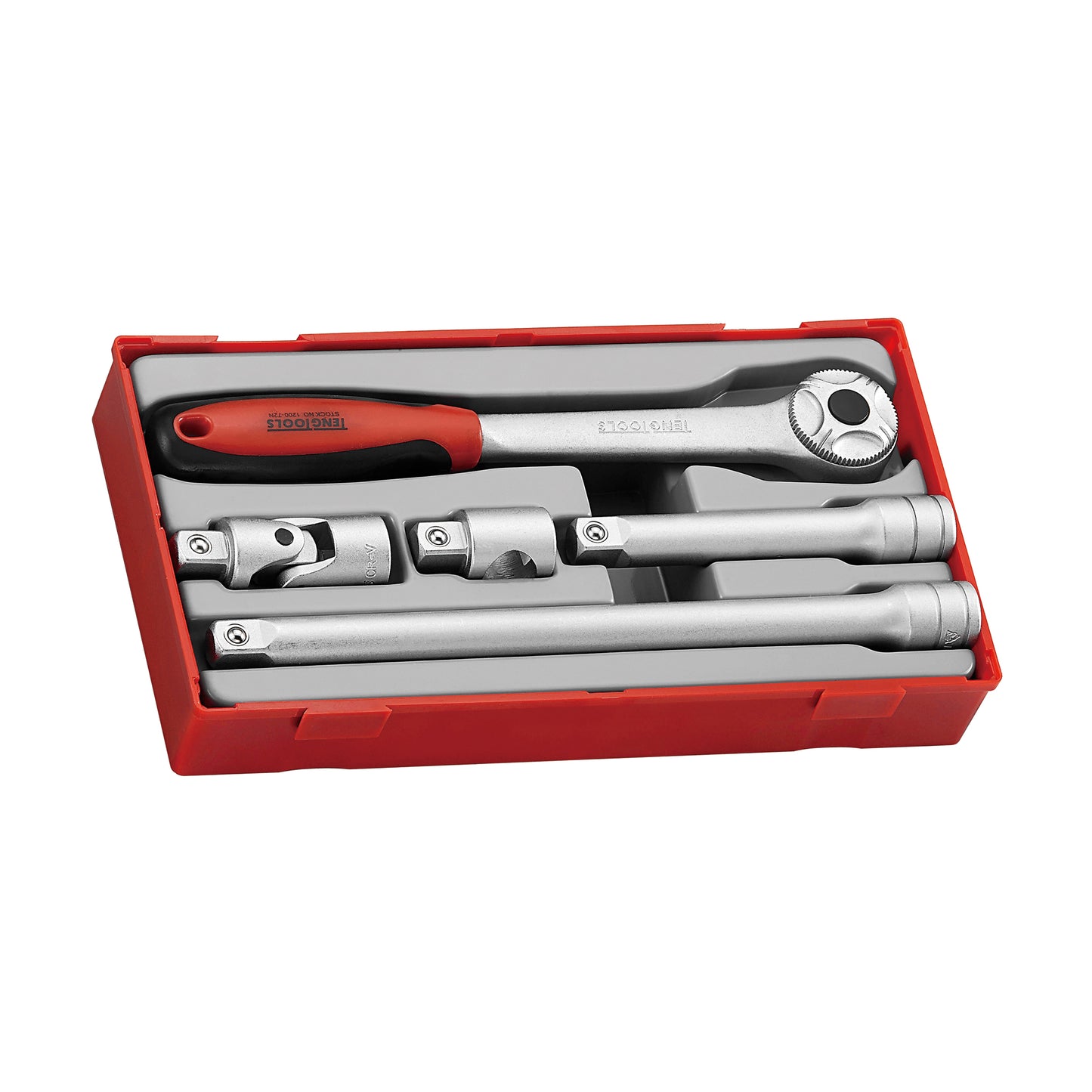 Teng Tools – ensemble de 5 cliquets à entraînement 1/2 et accessoires, plateau à outils avec cliquet à 72 dents, TT1205, 5 pièces