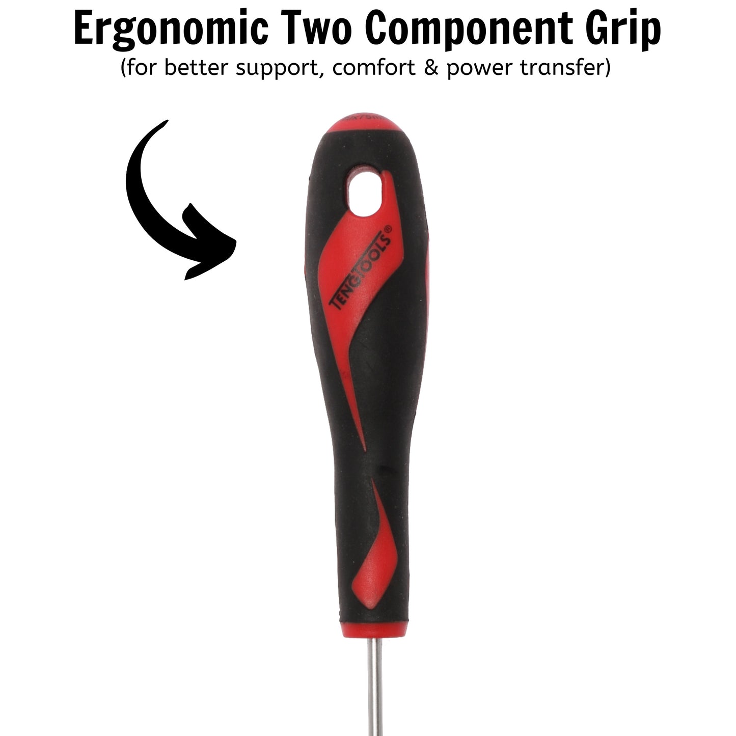 Teng Tools PH0 x 3 Inch / 75mm Head Phillips Screwdriver with Ergonomic, Comfortable Handle - MD940N