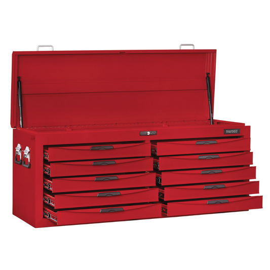 Teng Tools 10 Drawer 53 Inch Wide Professional Steel Lockable Red N Series Top Box - TC810N