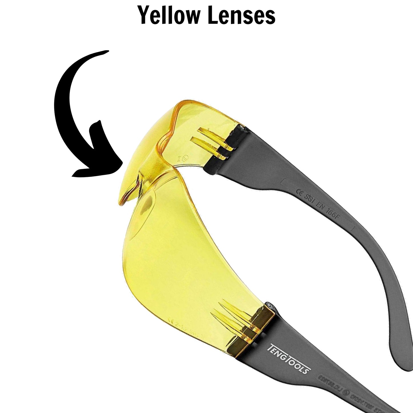 Teng Tools Anti Fog, Scratch Resistant Safety Glasses With Yellow Lenses & Side Protection - SG960Y