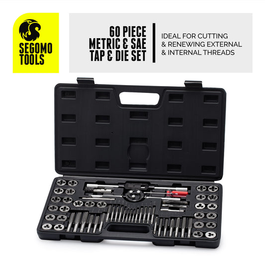 Segomo Tools Metric & SAE Tap And Die Threading Tool Sets With Storage Case