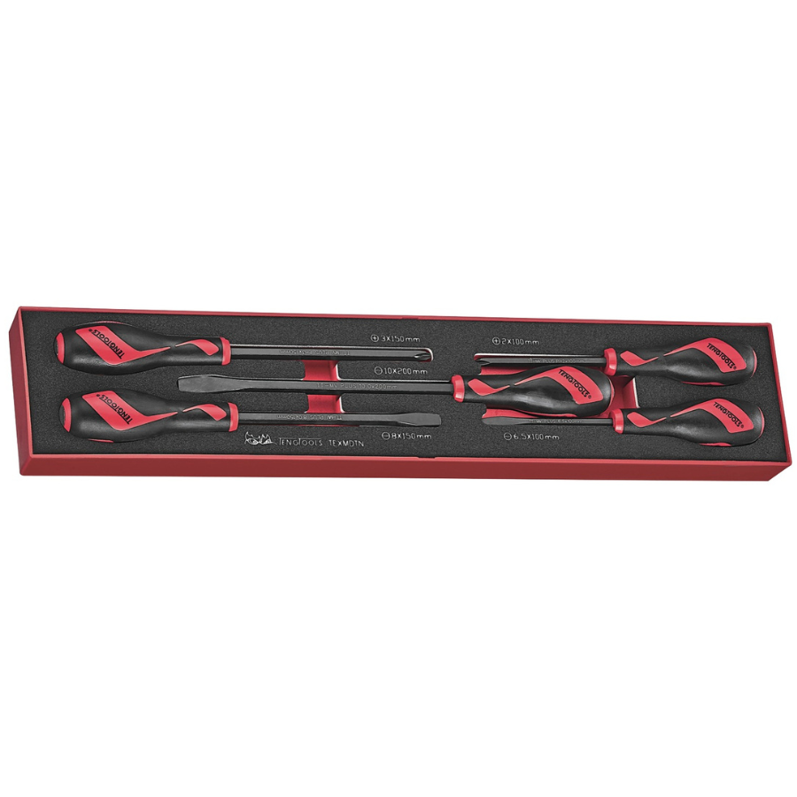 Teng Tools Screwdriver Set Power Thru 5pcs in EVA Foam Organizational Tool Tray  - TEXMDTN