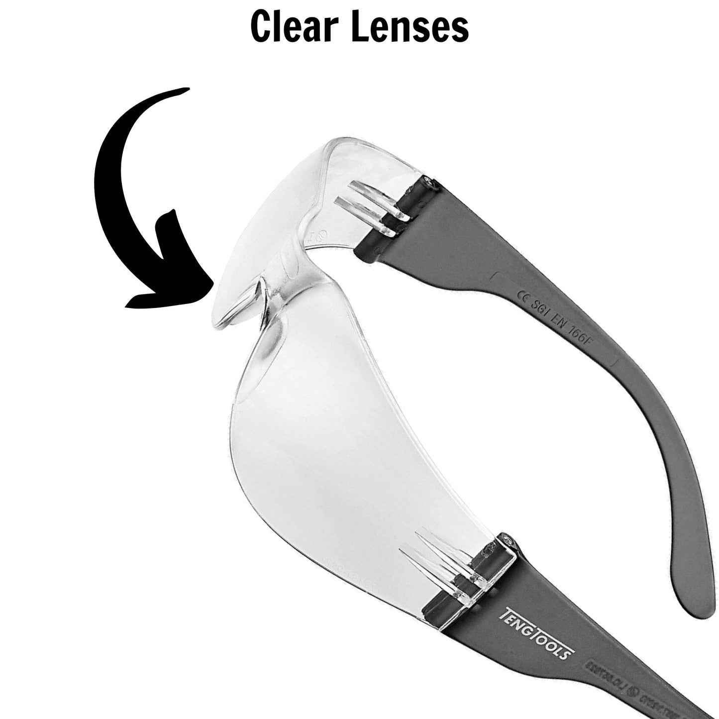 Teng Tools Scratch Resistant Safety Glasses With Clear Lenses & Side Protection - SG960A