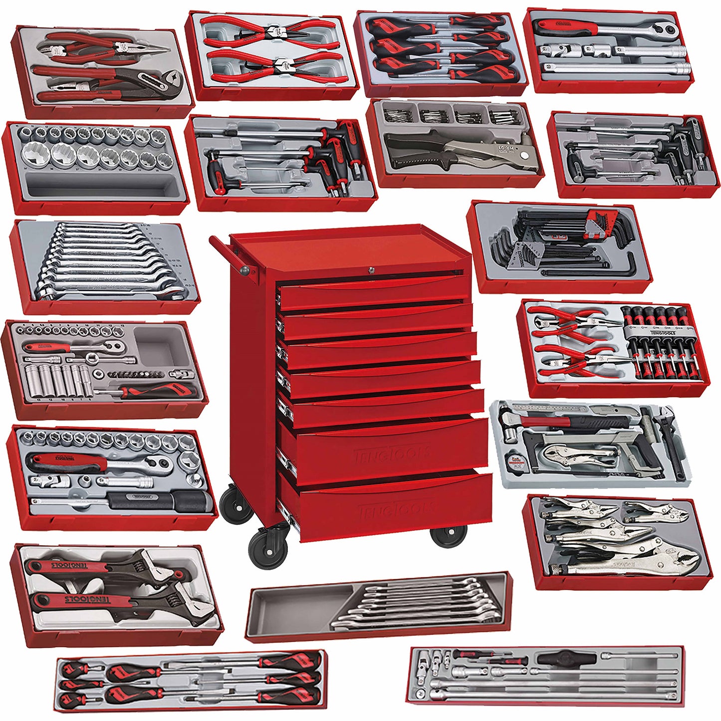 Teng Tools 288 Piece Complete Mixed General Hand Tool Kit (Mega Bundle 3) - TCW707EV-KIT4