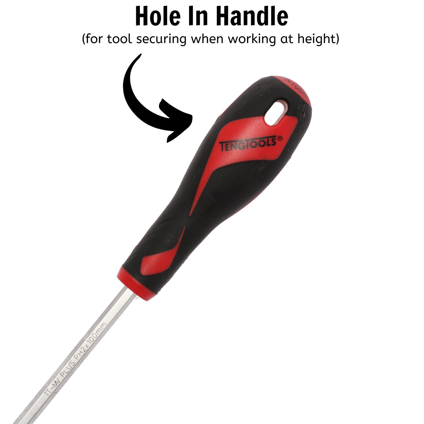 Teng Tools PH2 x 3.9 Inch/100mm Head Phillips Screwdriver + Ergonomic, Comfortable Handle - MD952N