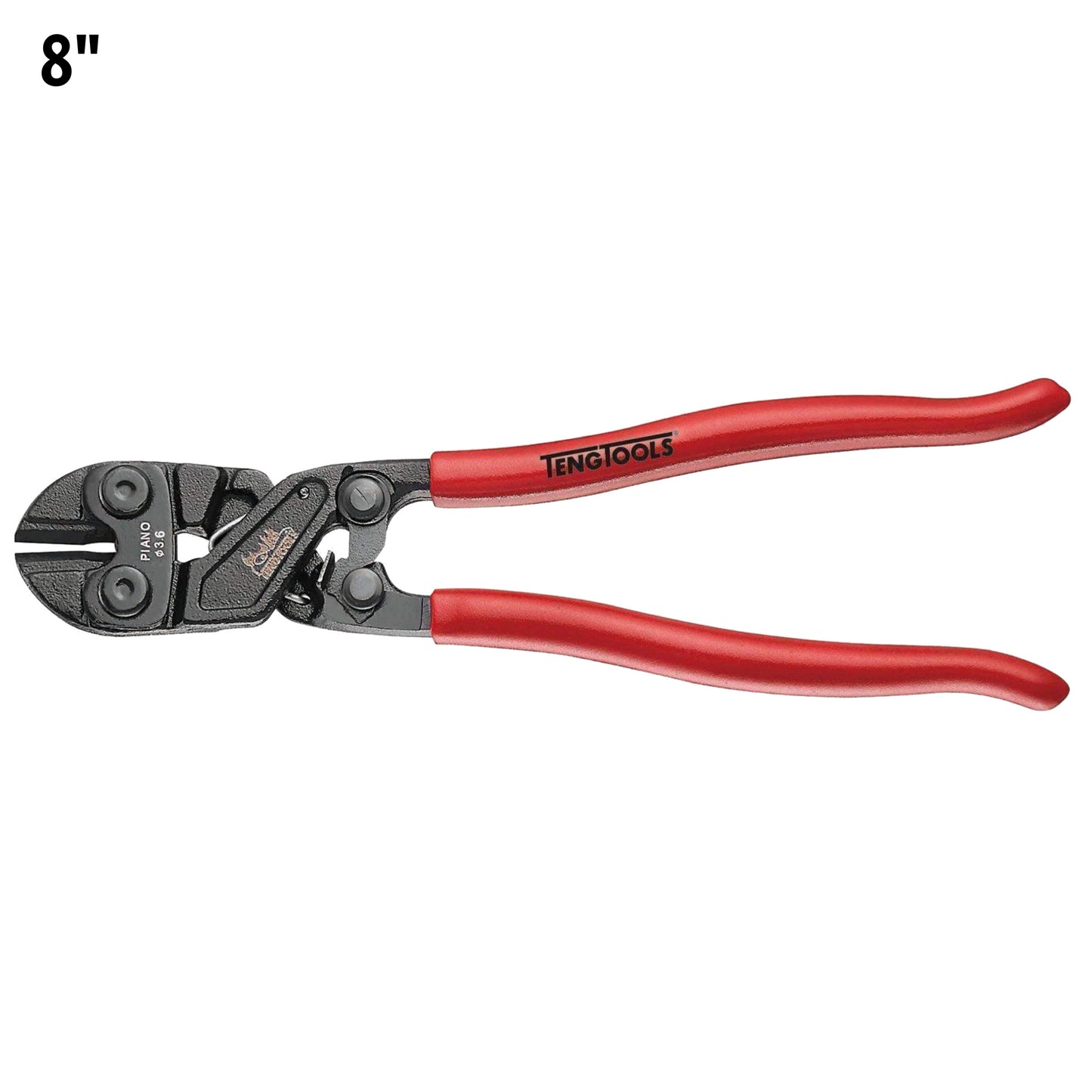 Teng Tools Mini 8 Inch Bolt Cutters with Dipped Handle and 80 Degree Cutting Angle