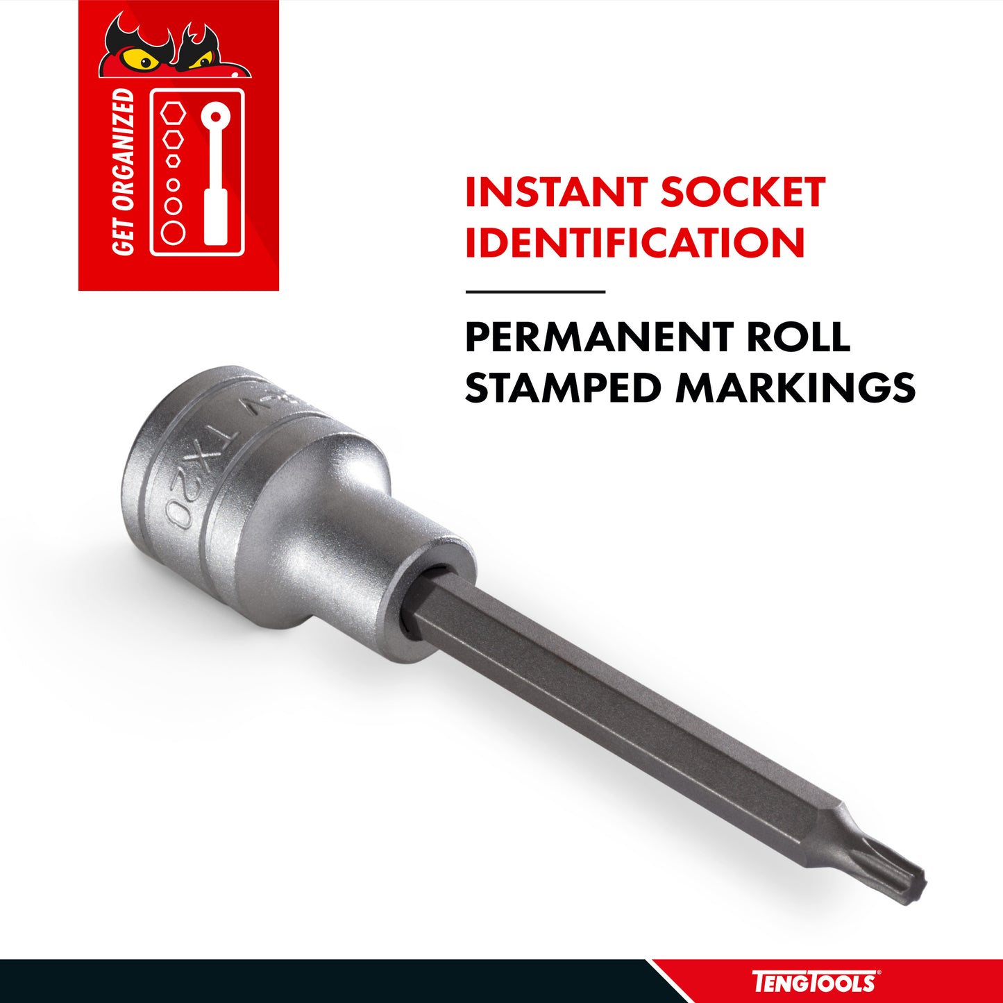 Teng Tools 1/2 Inch Drive Metric Torx TX 3.9 Inch Extra Long Chrome Vanadium Sockets