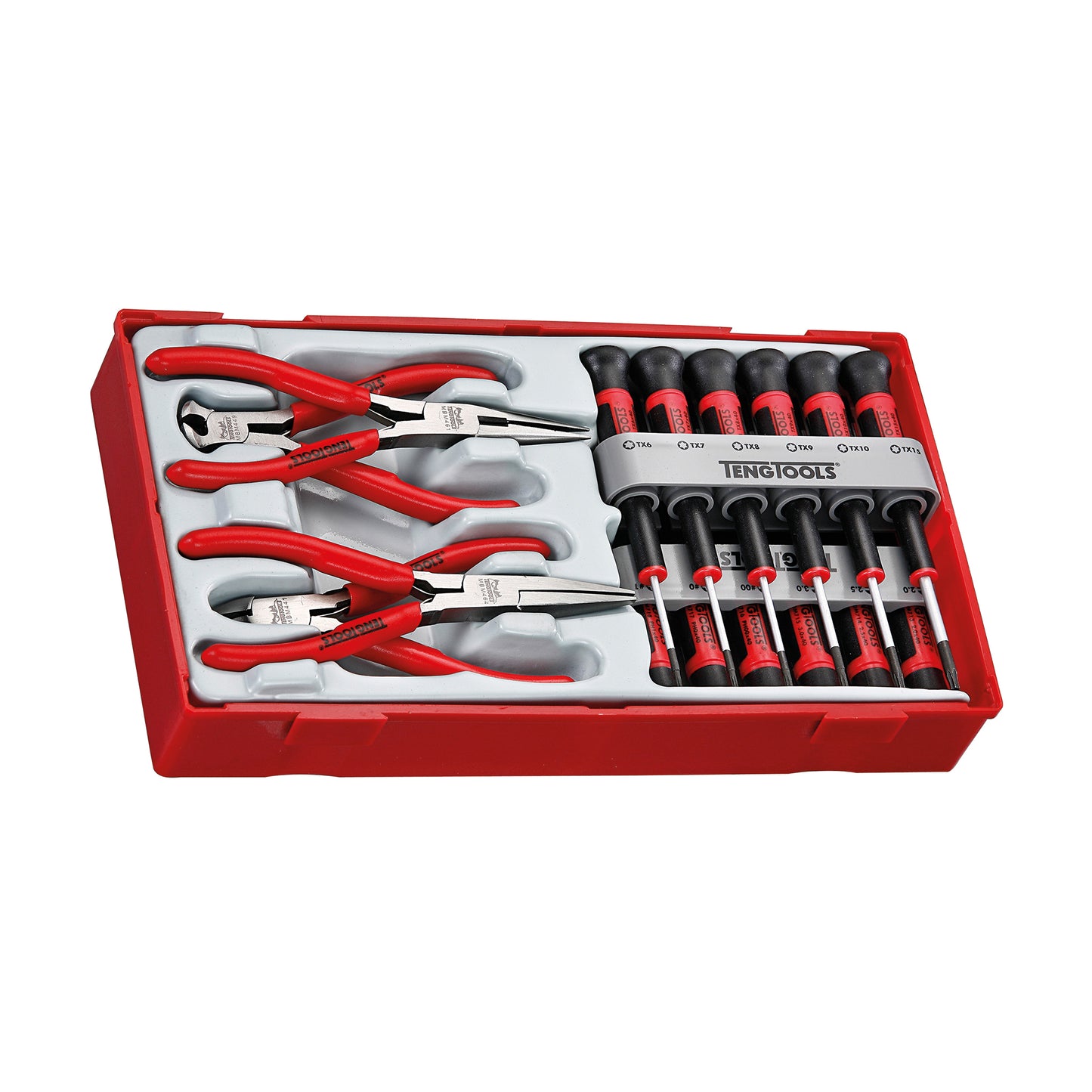 Teng Tools 16 Piece Mini Plier and Precision Screwdriver (Flat, Phillips, Torx) Set - TTMI16