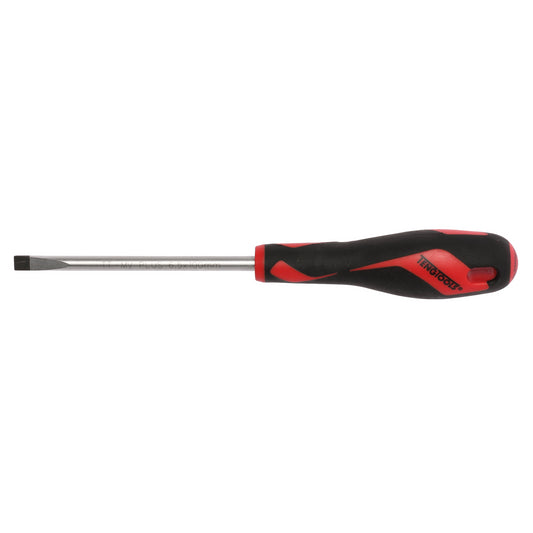 Teng Tools 6.5mm / 1/4 Inch x 100mm / 3.9 Inch Long Flat Type Slotted Head Screwdriver - MD928N4