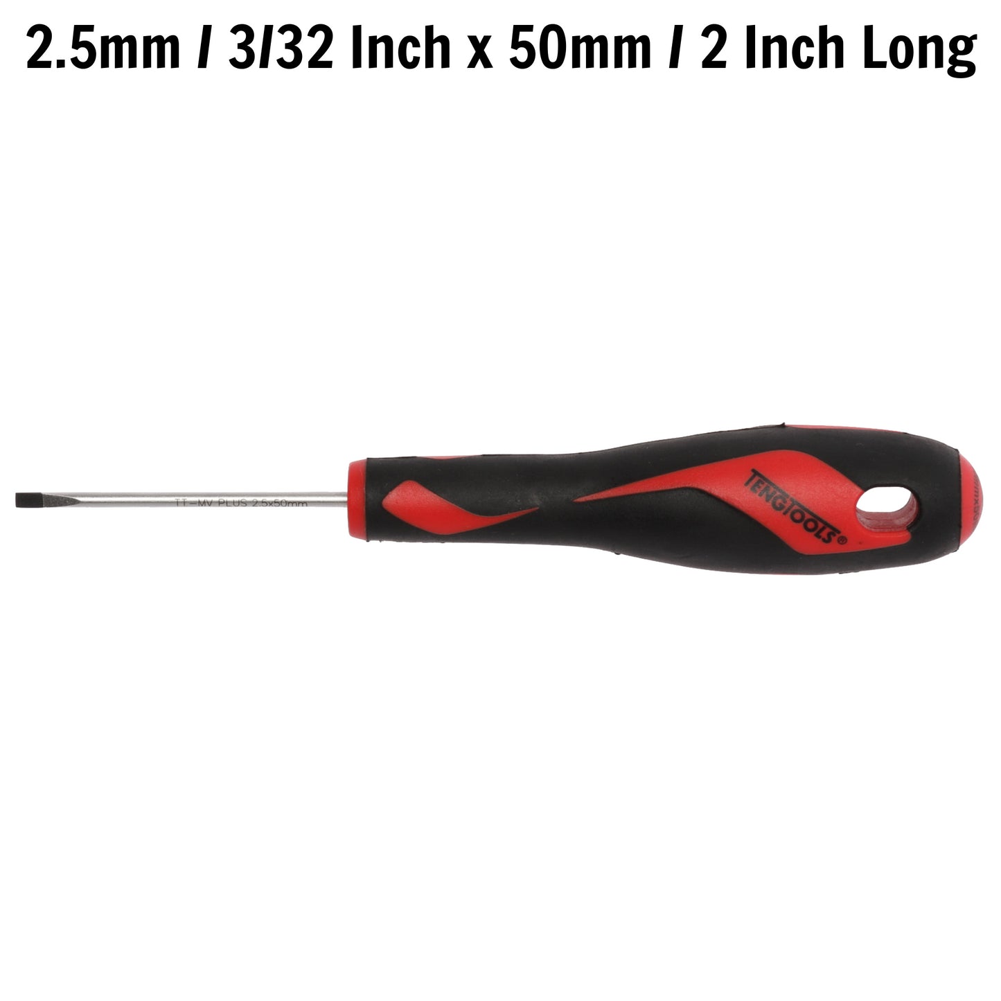 Teng Tools 2.5mm / 3/32 Inch x 50mm / 2 Inch Long Flat Type Slotted Head Screwdriver - MD914N