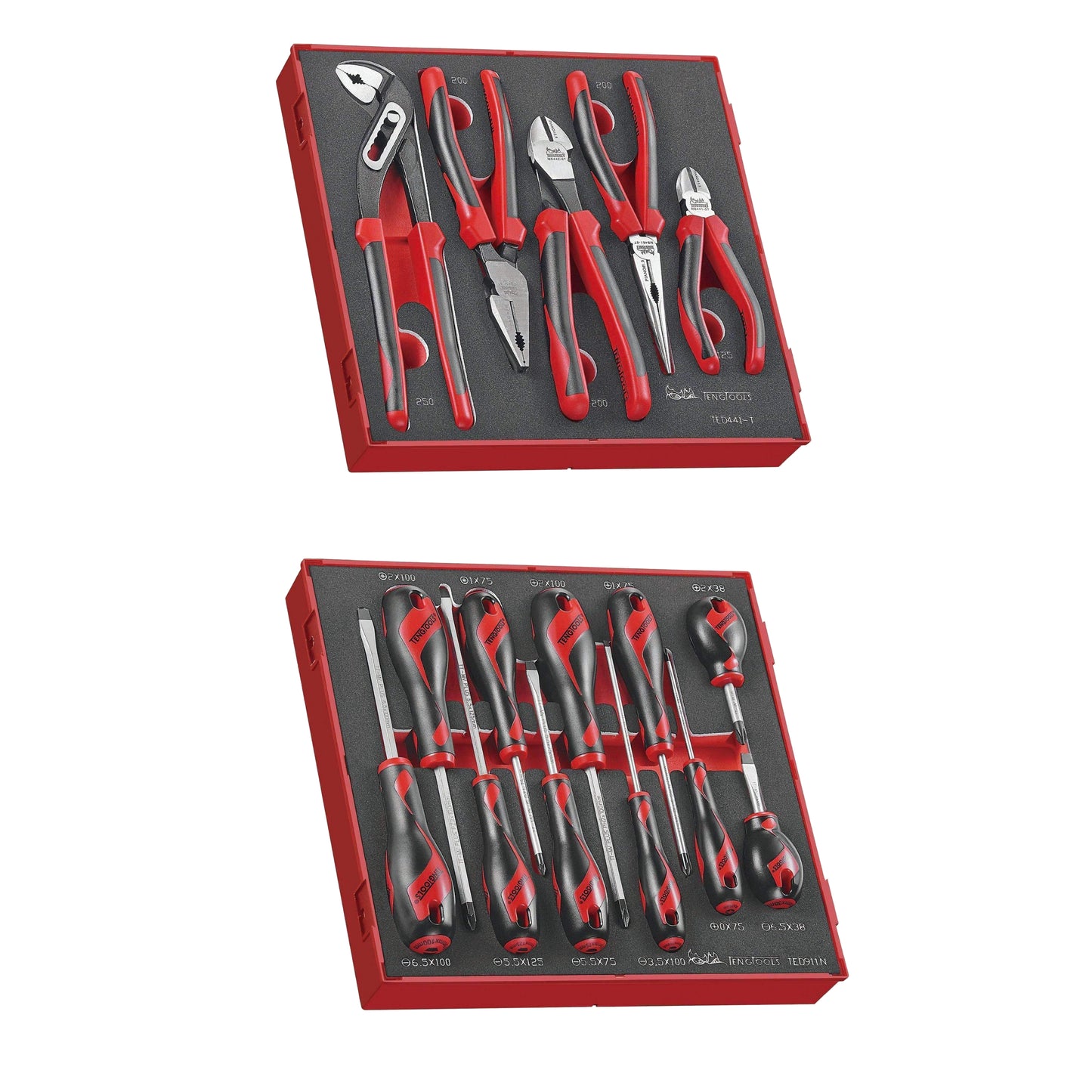 Teng Tools 183 Piece Complete Mixed EVA Foam Service Tool Kit With Free Tool Box - TC806SV-KIT2