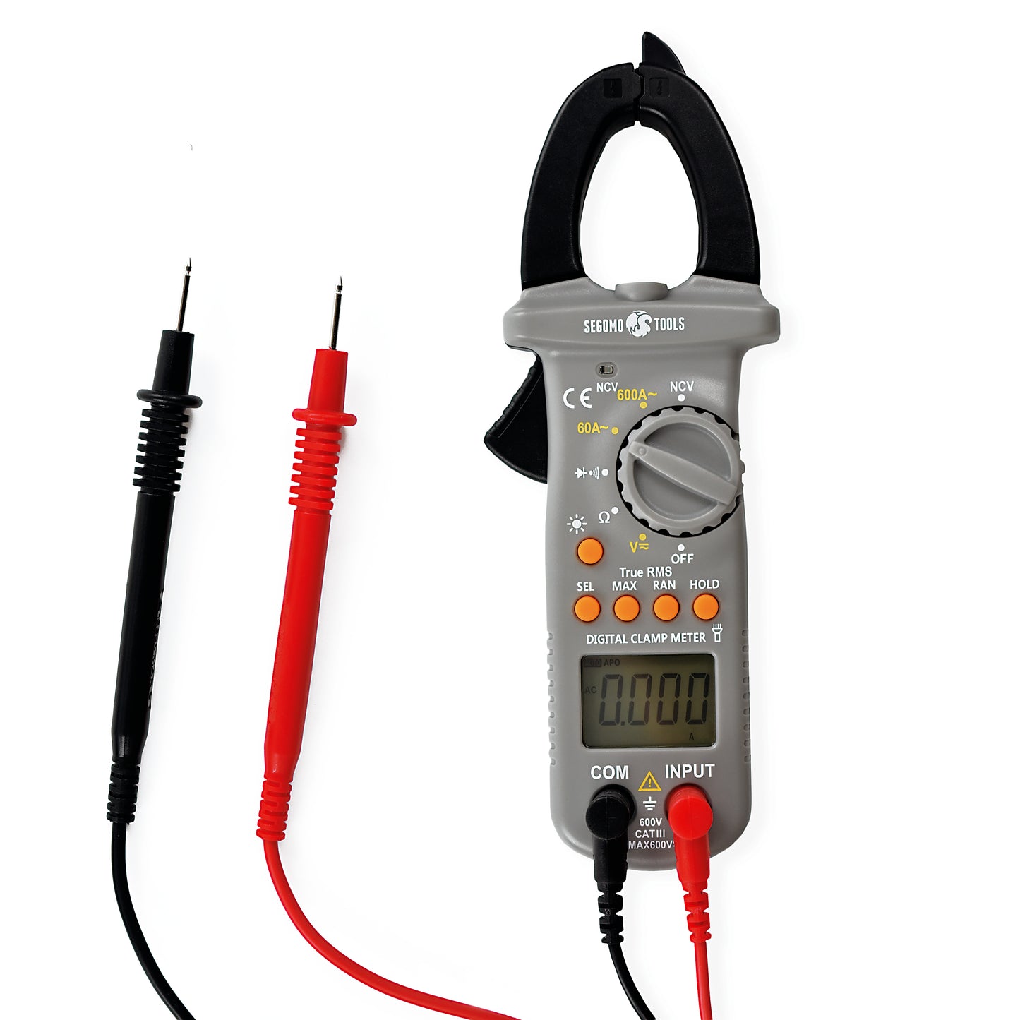 Segomo Tools TRMS 6000 Count AC Voltage & Current, Resistance, Continuity & Diode Auto Ranging Digital Clamp Meter - DCM1