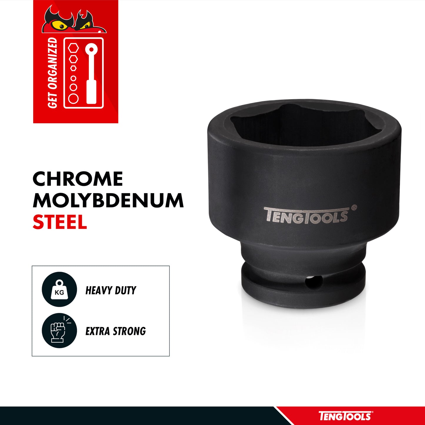 Teng Tools 1 Inch Drive 6 Point Metric Shallow Chrome Molybdenum Impact Sockets