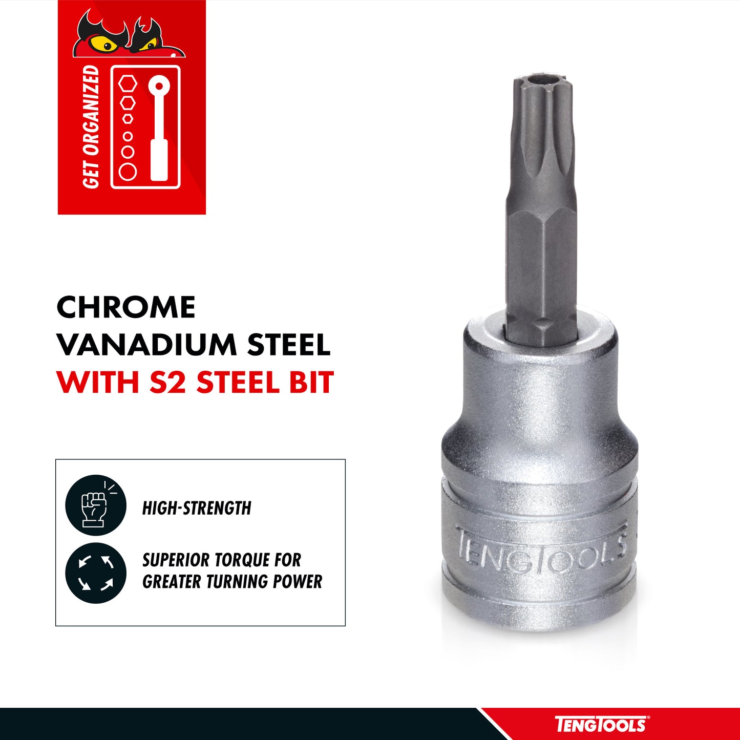 Teng Tools 1/2 Inch Drive Tamper Proof Torx TPX Chrome Vanadium Sockets