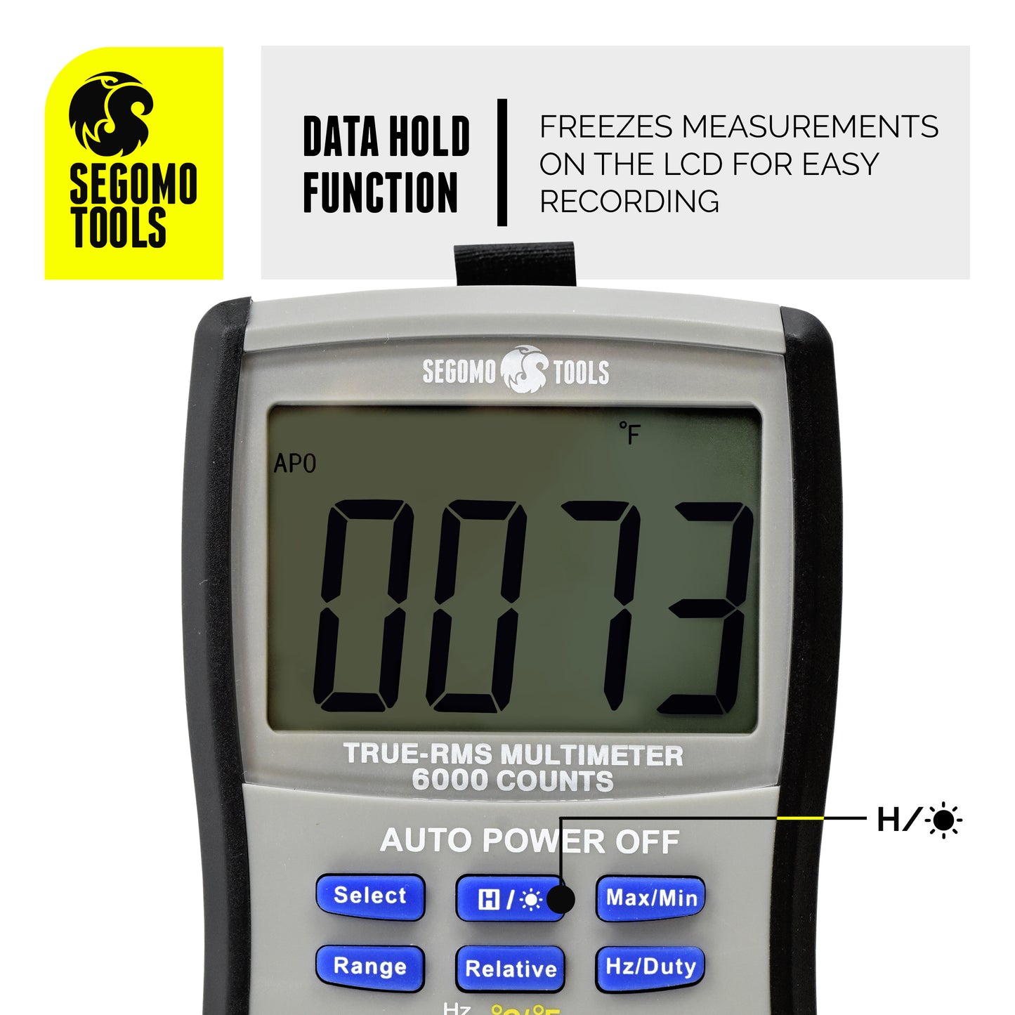 Segomo Tools Digital Multimeter Testers with Count Voltage, Current, Resistance, Continuity, Diode, Capacitance, Frequency & Temperature Manual & Auto Ranging