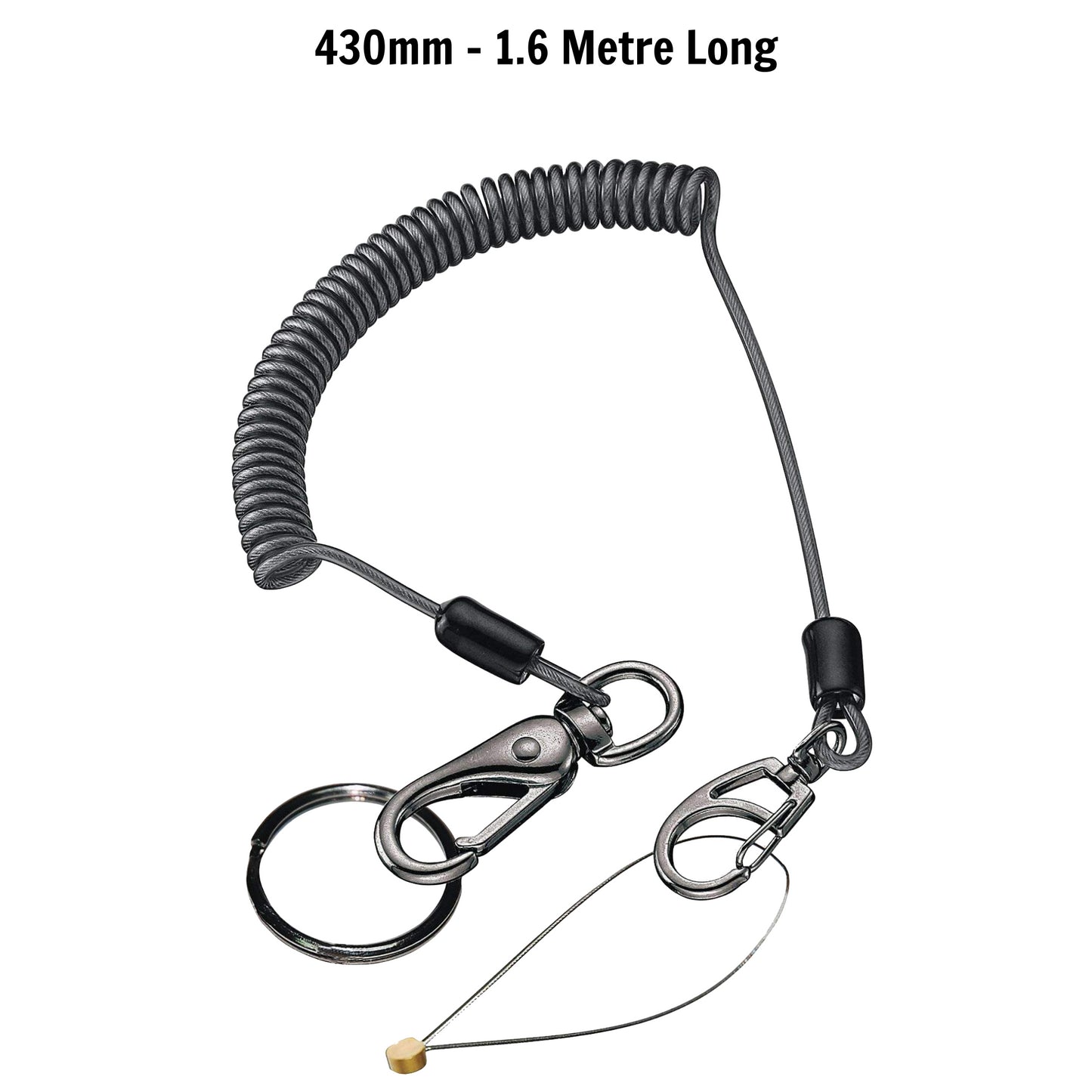 Teng Tools 430mm - 1.6 Metre Long Tool Lanyard/Leash + Stainless Steel Wire & Spring Hook - SSH01